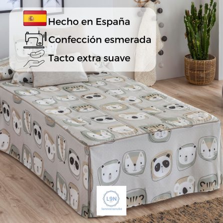 Colcha edredón ZOO BEIG de Confecciones Paula