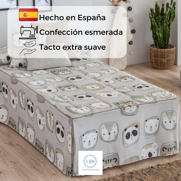 Colcha edredón ZOO BEIG de Confecciones Paula
