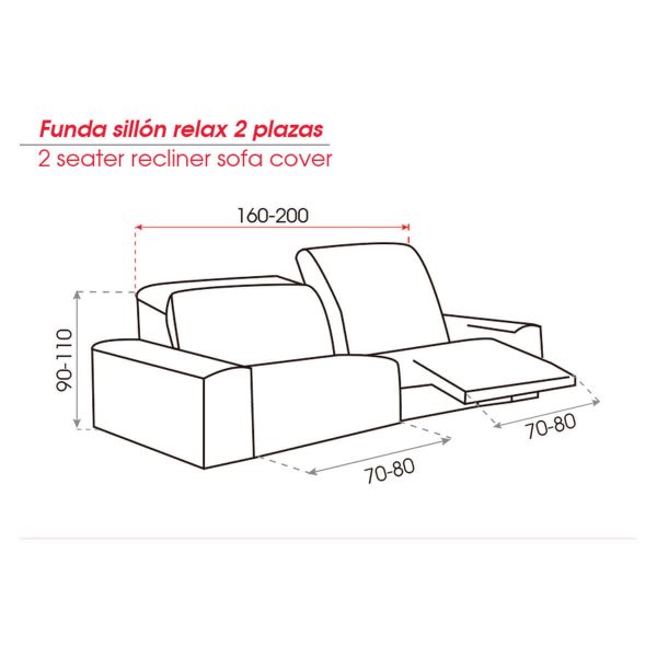 Funda sofá Relax 2 plazas MILAN de Belmarti
