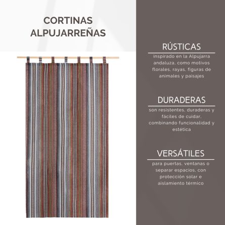 Cortina alpujarreña con trabillas RUSTICA Nº21 de 140x260 cm