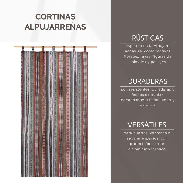 Cortina alpujarreña con trabillas RUSTICA Nº21 de 140x260 cm