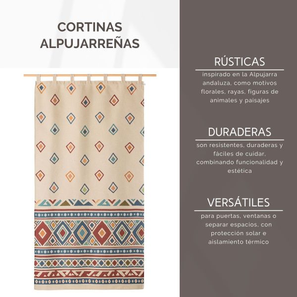 Cortina alpujarreña con trabillas ROMBOS Nº58 de 140x260 cm