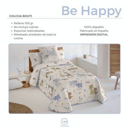 Colcha bouti BE HAPPY de Tejidos JVR