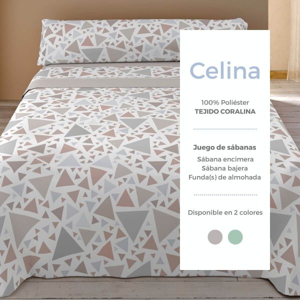 Juego de sábanas coralina CELINA de Tejidos Reina