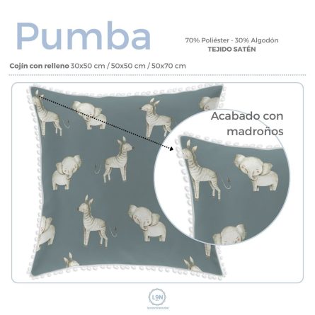 Cojín con relleno PUMBA A con madroños de Cañete