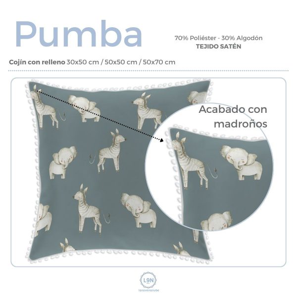 Cojín con relleno PUMBA A con madroños de Cañete